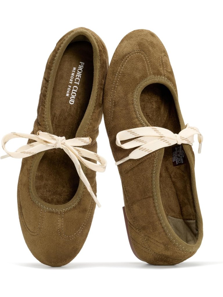 Women Ballet Flats With Memory Foam Insole Marry Jane Ballet Flats Shoes Olive